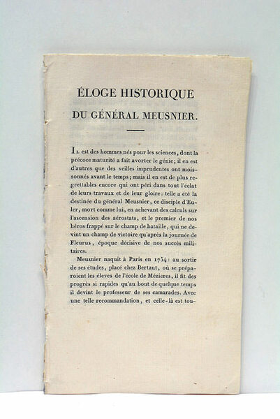 Éloge historique du Général Meusnier.