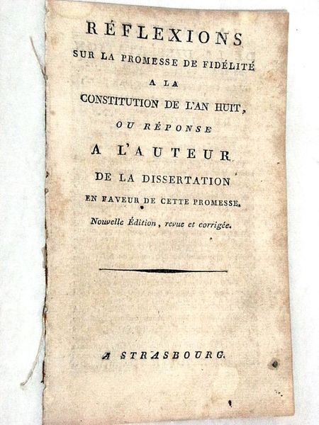 REFLEXIONS sur la Promesse de Fidélité à la Constitution de …