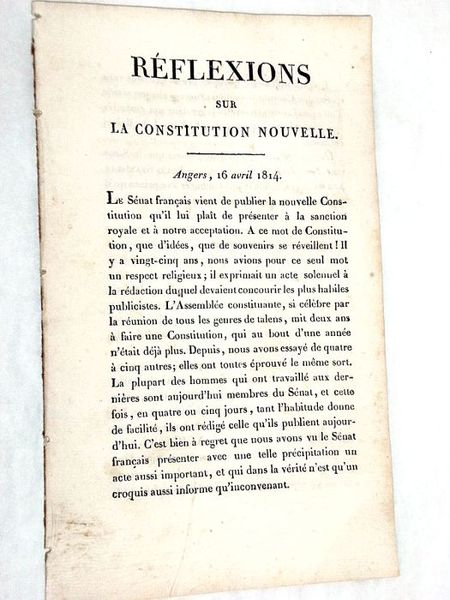 REFLEXIONS sur la Constitution Nouvelle.