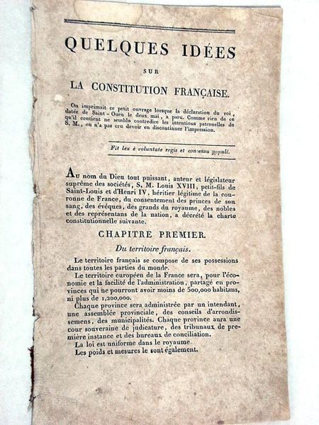 QUELQUES IDÉES sur la Constitution française.