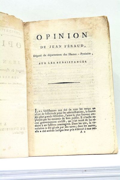 Opinion sur les Subsistances.
