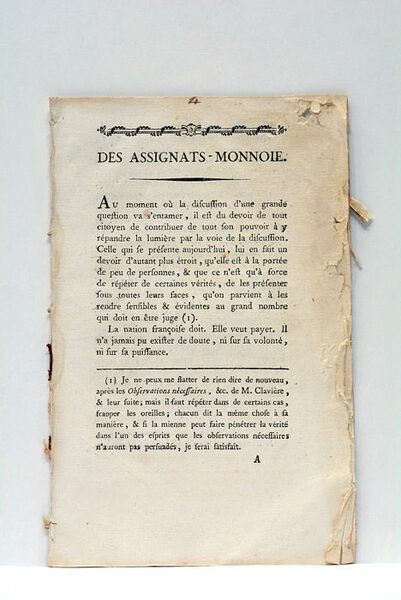 ASSIGNATS-MONNOIE (Des).