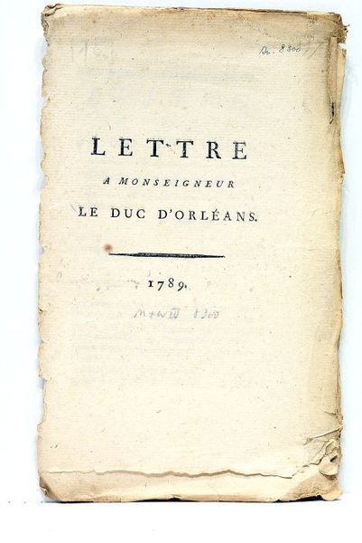 LETTRE à Monseigneur le duc d'Orléans.