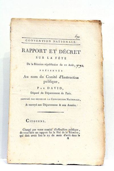 Rapport et décret sur la fête de la Réunion républicaine …