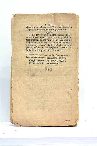 DIALOGUE sérieux et charitable, entre Pasquin et Marforio, originaires de …