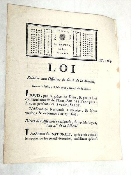 LOI relative aux Officiers de santé de la Marine.