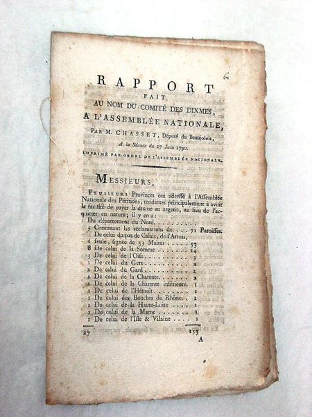 Rapport fait au au nom des Dixmes, à l'Assemblée Nationale.