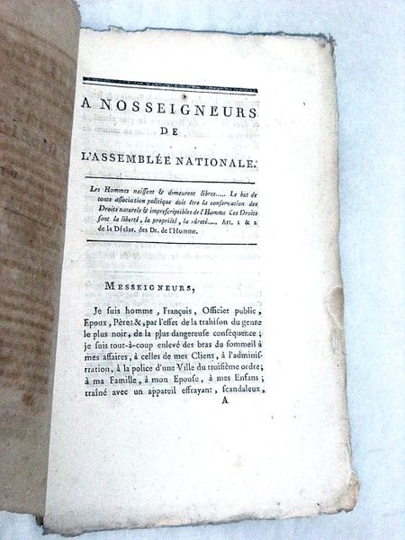 A Nosseigneurs de l'Assemblée Nationale.