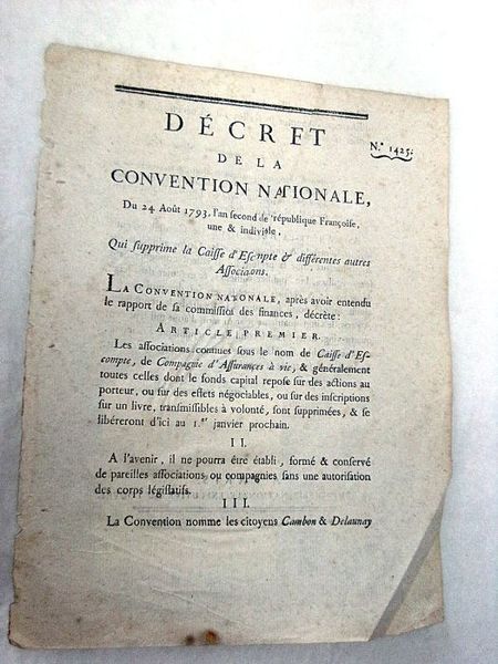 DÉCRET DE LA CONVENTION NATIONALE, du 24 août 1793, l'an …