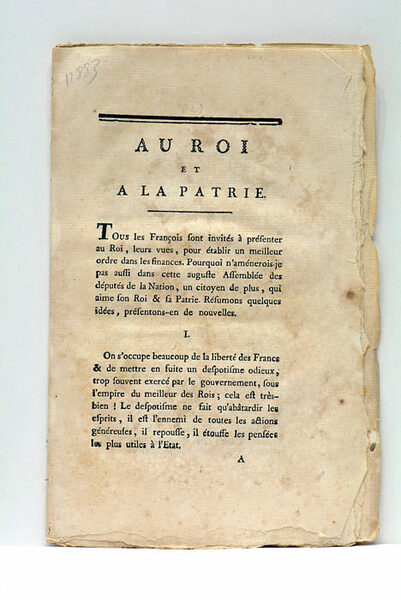 AU ROI ET À LA PATRIE.