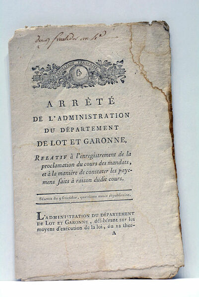 ARRÊTÉ DE L'ADMINISTRATION DU DÉPARTEMENT DE LOT ET GARONNE, relatif …