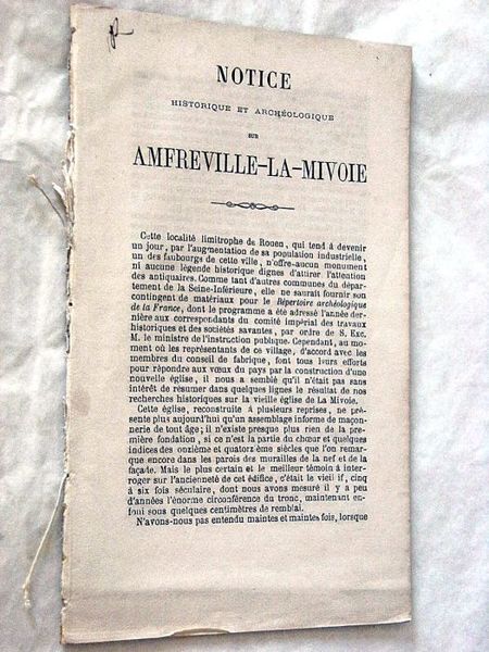 Notice historique et archéologique sur Amfreville-la-Mivoie.