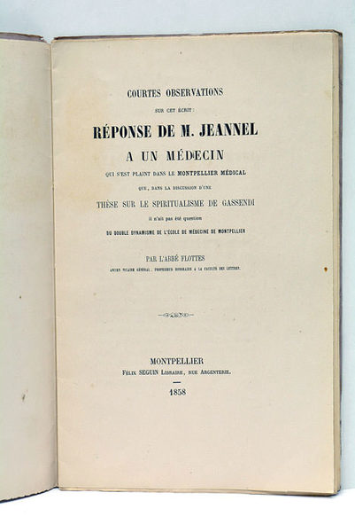 Courtes observations sur cet écrit: Réponse de M. Jeannel à …