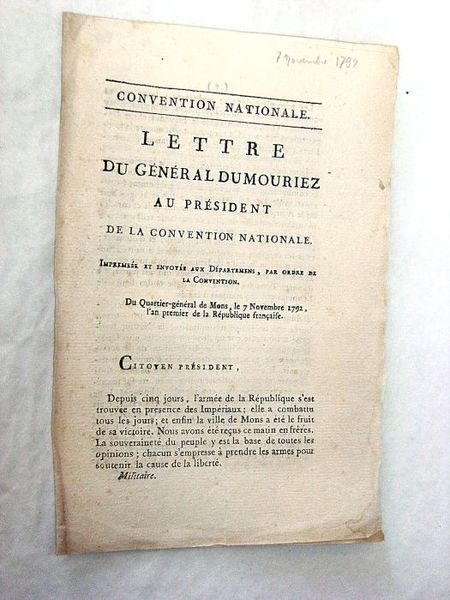 Lettre au président de la Convention Nationale.