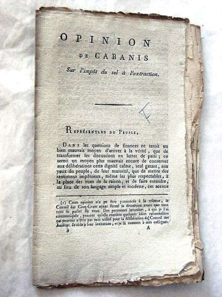 Opinion sur l'impôt du sel à l'extraction.