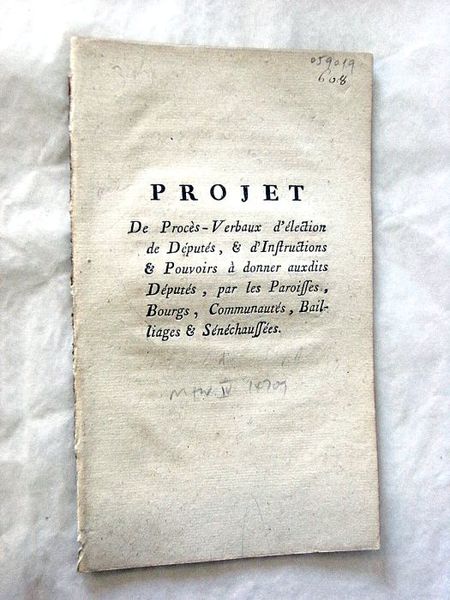 PROJET de procès-verbaux d'élection de députés, et d'instructions et pouvoirs …