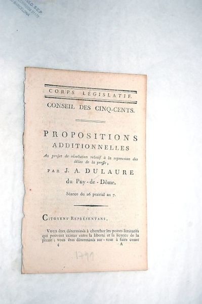 Propositions additionnelles au projet de résolution relatif à la repression …