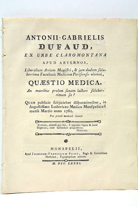 An matribus prolem sanam lactare saluberrimum sit ?
