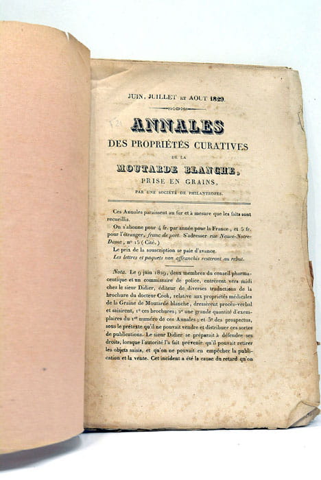Annales des porpriétés curatives de la moutarde blanche, prise en …
