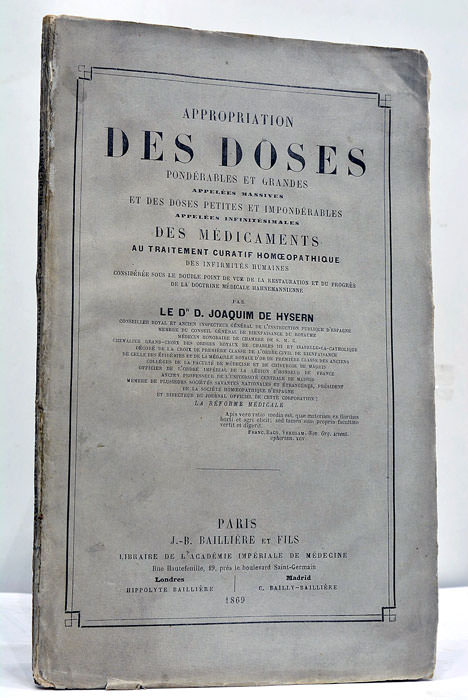 Appropration des Doses Pondérables et Grandes appelées Massives et des …