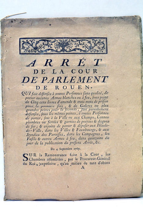 ARREST DE LA COUR de Parlement de Rouen qui fait …