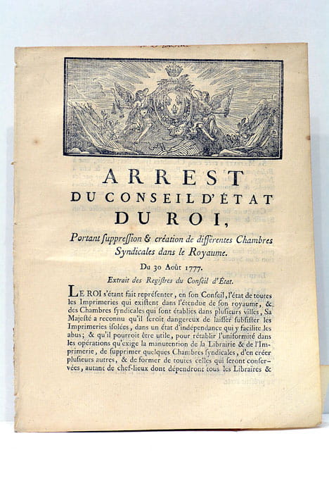 ARREST du Conseil d'Etat du Roi portant suppression et création …