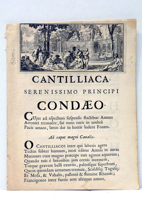 Cantilliaca serenissimo principi Condaeo.