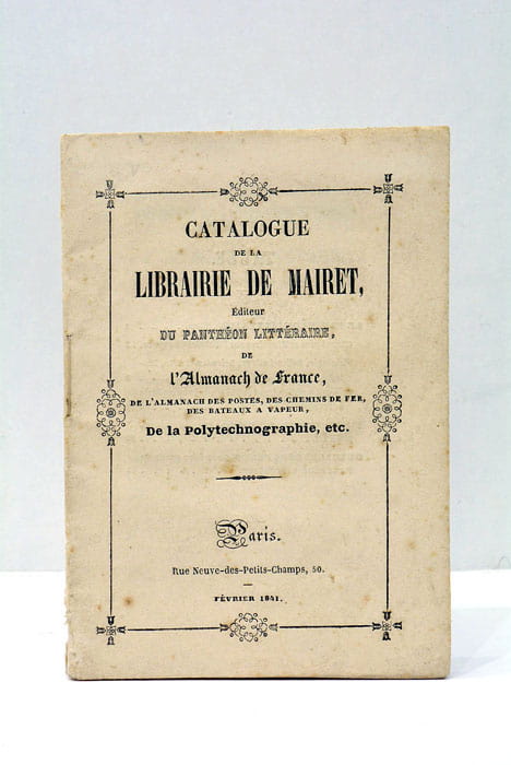 CATALOGUE de la Librairie de Mairet, Editeur.