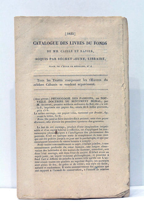 CATALOGUE DES LIVRES du Fonds de MM. Caillé et Ravier, …