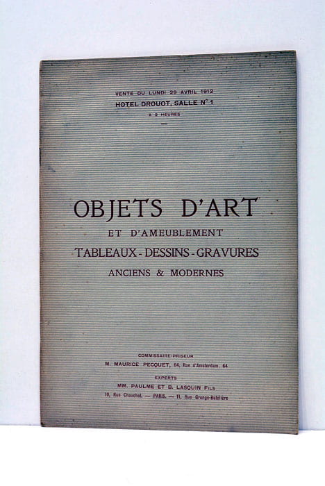 CATALOGUE DES objets d'art et d'ameublement. Anciens et modernes.