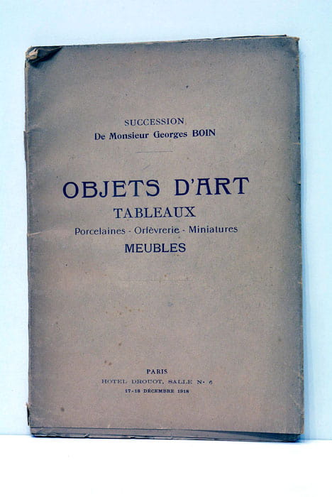 Catalogue des objets d'art et d'ameublement. Succession de Monsieur Georges …