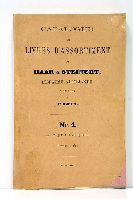 Catalogue Linguistique de la Librairie Allemande. N°4. Prix 1fr.