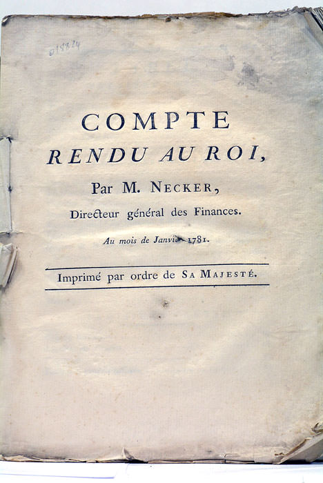 Compte Rendu au Roi.
