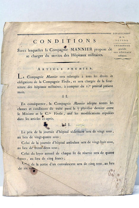 CONDITIONS sous lesquelles la Compagnie MANNIER propose de se charger …