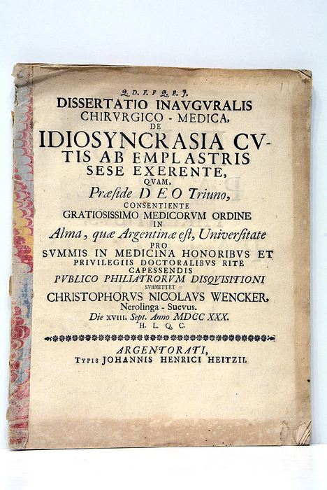 De Idiosyncrasia Cutis ab Emplastris sese Exerente.