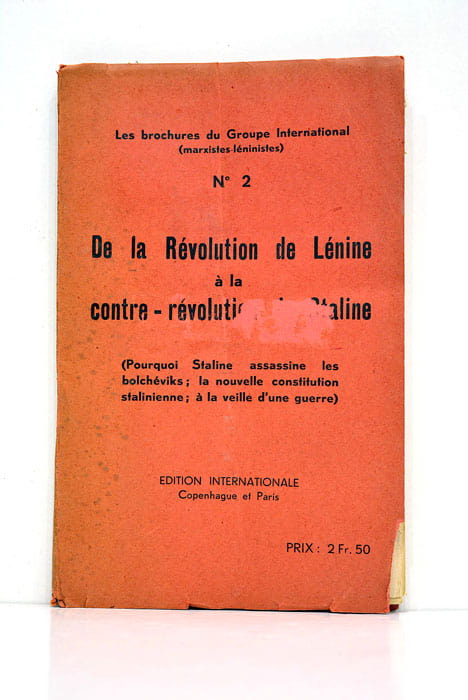 DE LA Révolution de Lénine à la contre-révolution de Staline. …