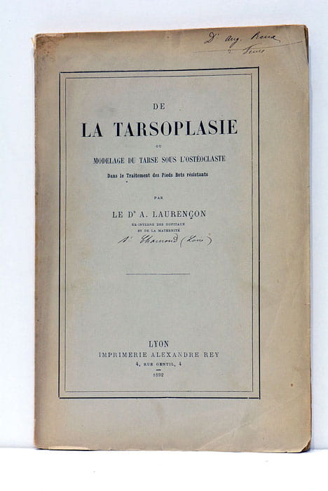 De la Tarsoplasie ou modélage du Tarse sous l'Ostéoclaste.