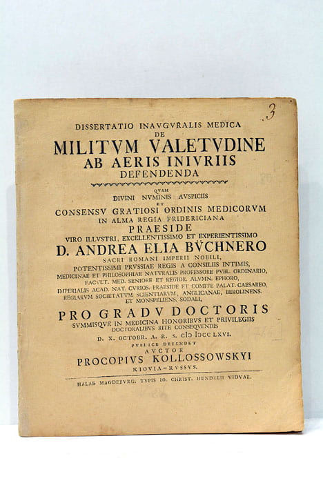 De Militum Valetudine ab Aeris Injuriis Defendenda.