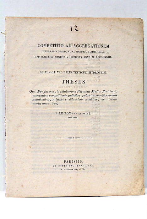 De Tunicae Vaginalis Testiculi Hydrocele.