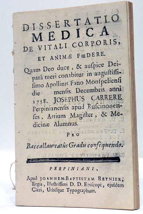 De vitali corporis, et animae foedere.