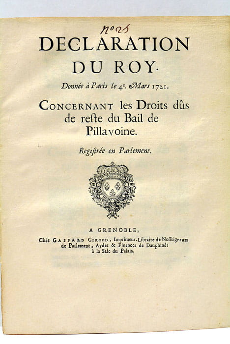 DECLARATION du Roy donnée à Paris, le 4 Mars 1721. …