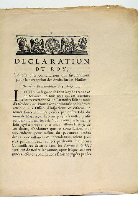 DECLARATION DU ROY, touchant les contestations qui surviendront pour la …