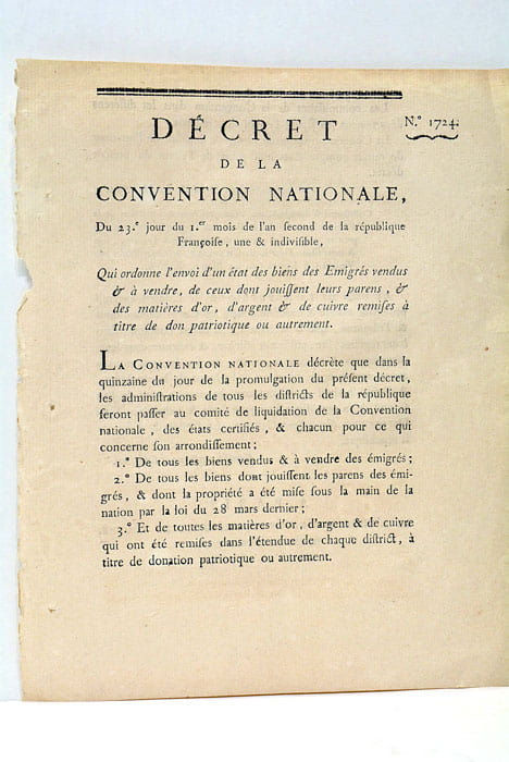 DÉCRET de la Convention Nationale, Du 23e jour du 1.er …