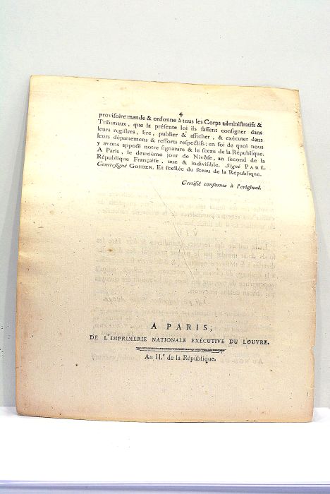 DÉCRET de la Convention Nationale, du 24e jour de Frimaire, …