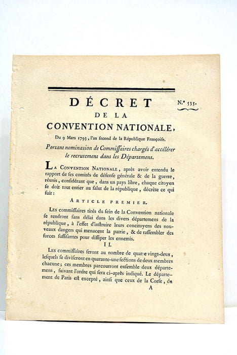 DÉCRET DE LA CONVENTION NATIONALE Portant nomination de Commissaires chargés …