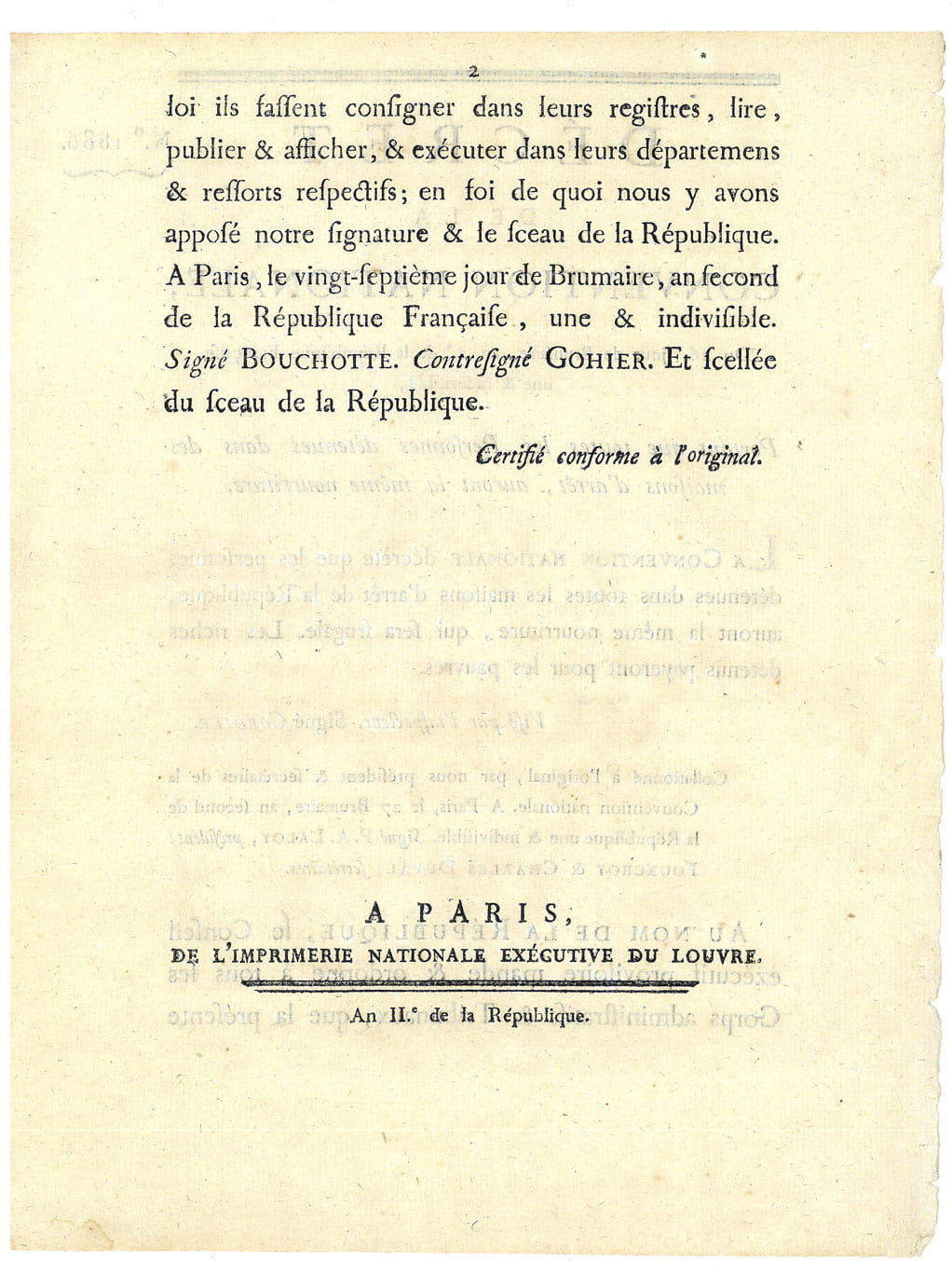 Décret de la Convention Nationale, Portant que toutes les personnes …
