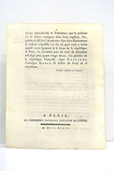 DÉCRET DE LA CONVENTION NATIONALE qui accorde Cinq cent mille …
