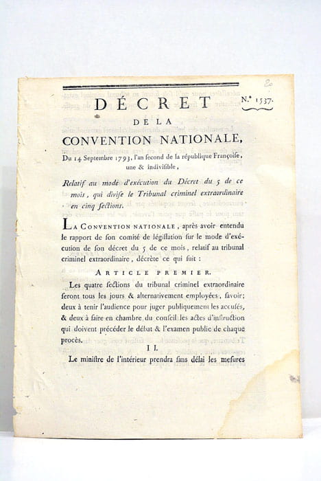 Décret de la Convention Nationale relatif au mode d'exécution du …