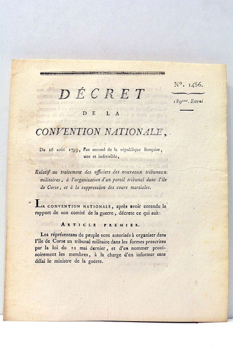 DECRET de la Convention Nationale relatif au traitement des officiers …