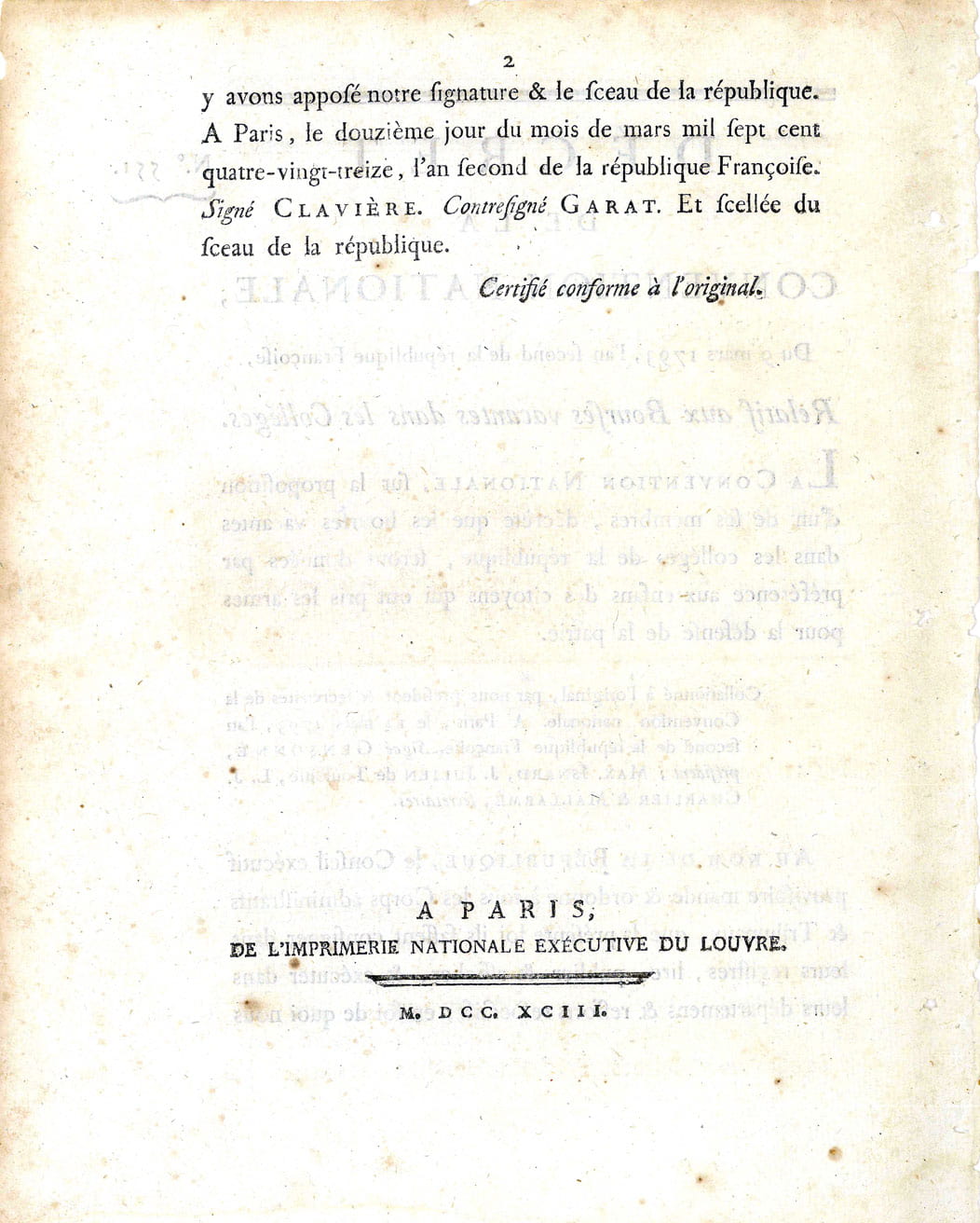 DECRET de la Convention Nationale relatif aux Bourses vacantes dans …